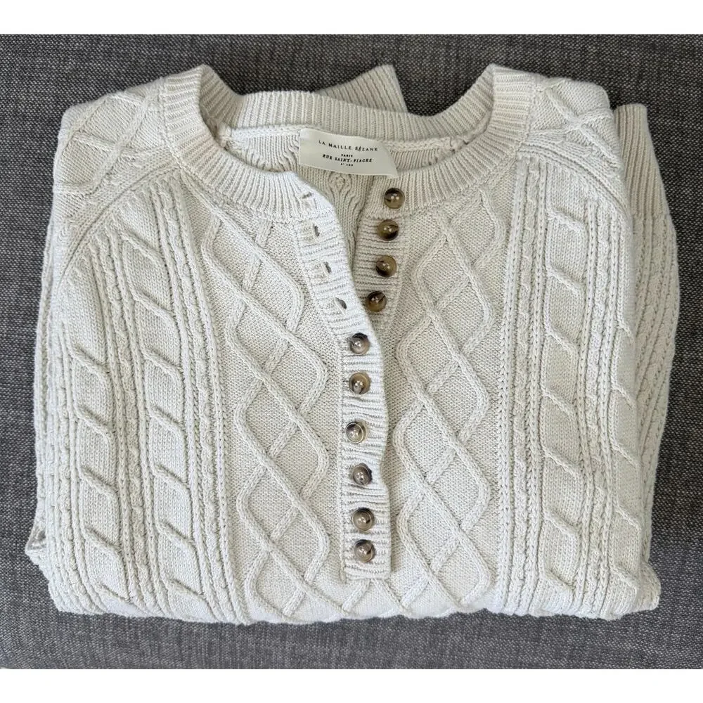 Sezane Bree Jumper in Cream size M - Picture 2 of 10
